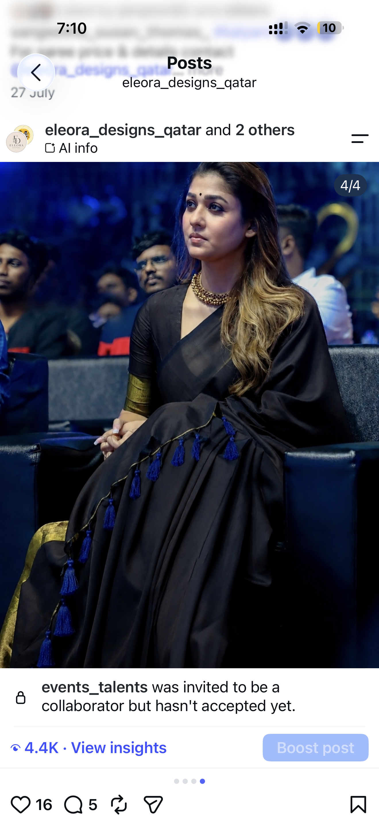 Kanchi cotton black saree
