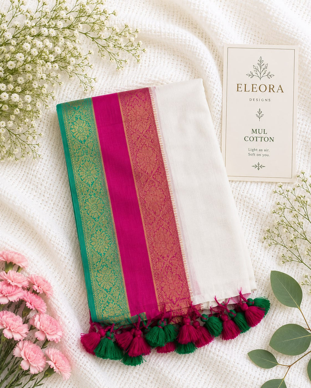 120 Count Pure Mul Cotton Saree