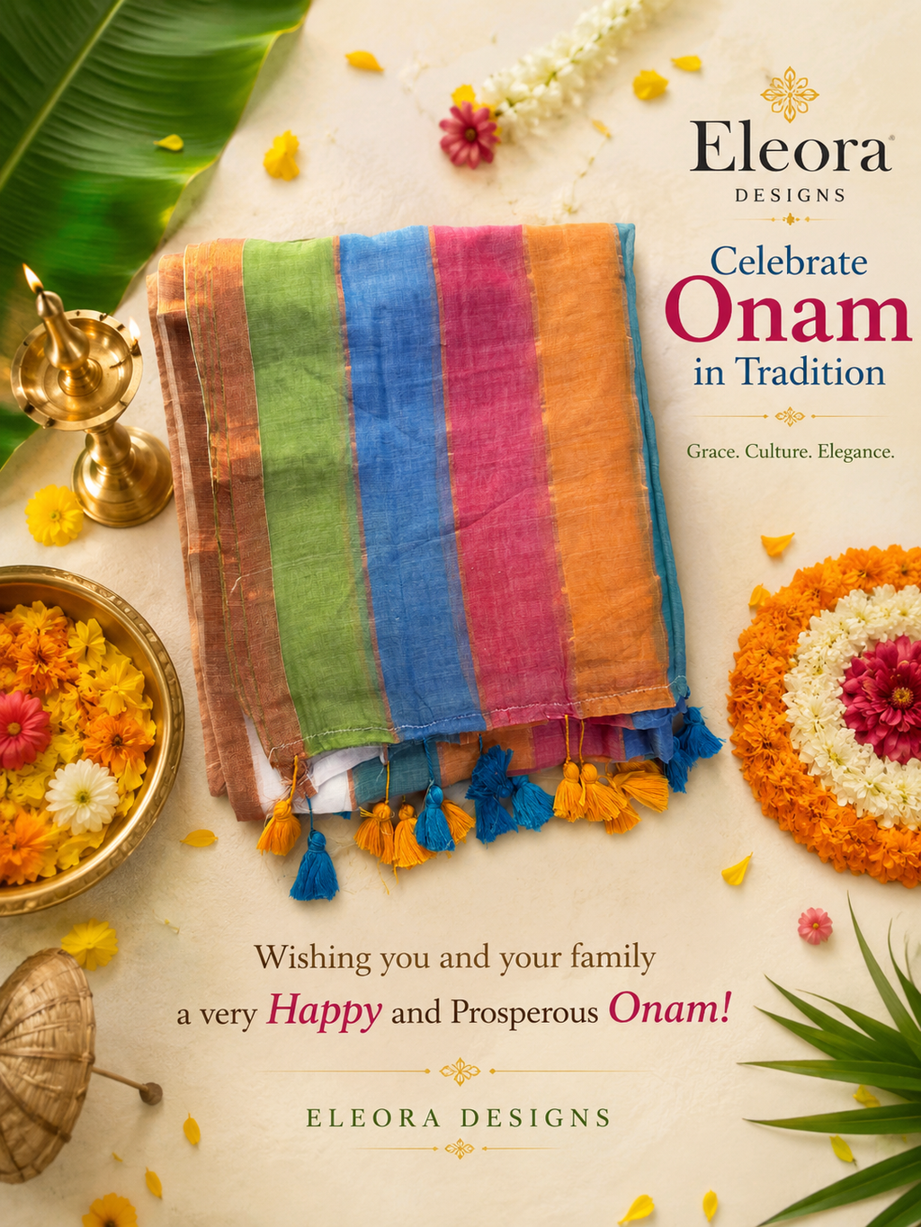 Mul Cotton Rainbow Saree