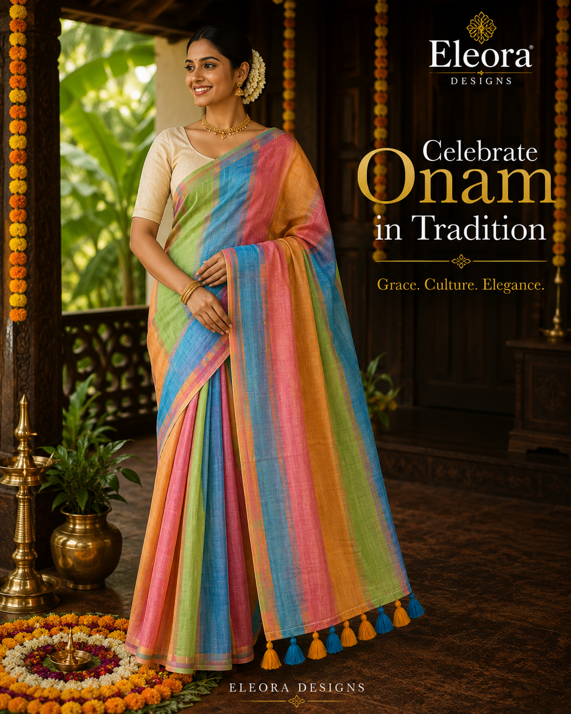 Mul Cotton Rainbow Saree