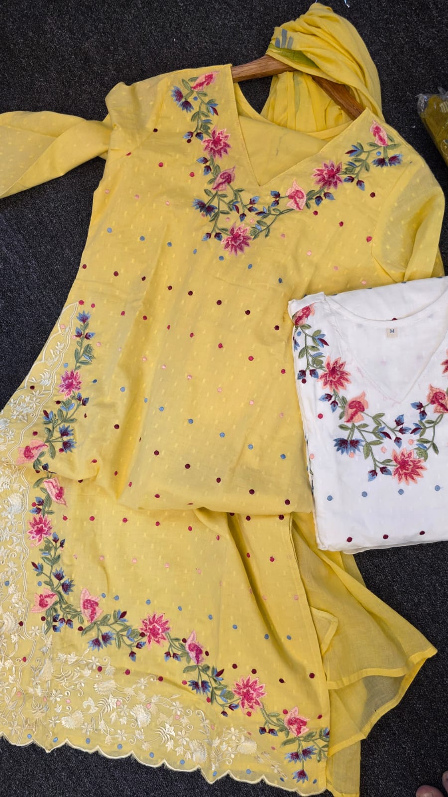 Cotton 3 Piece Suit with Embroidery