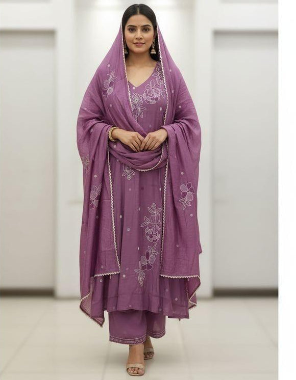 Mul Chanderi 3 Piece Set