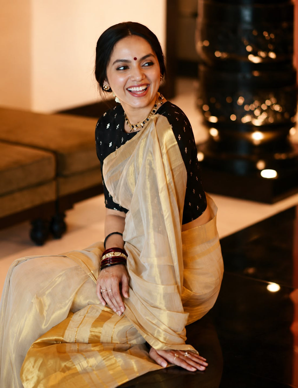 Golden Tissue Saree