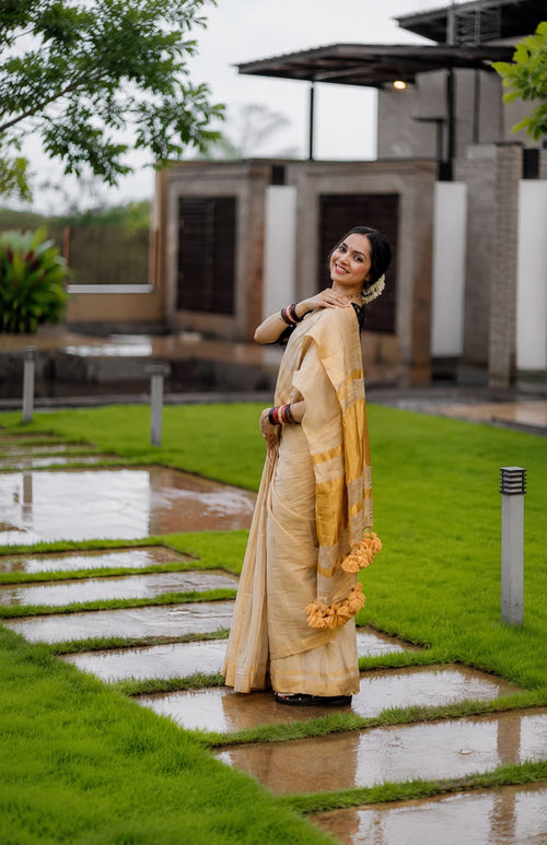 Golden Tissue Saree