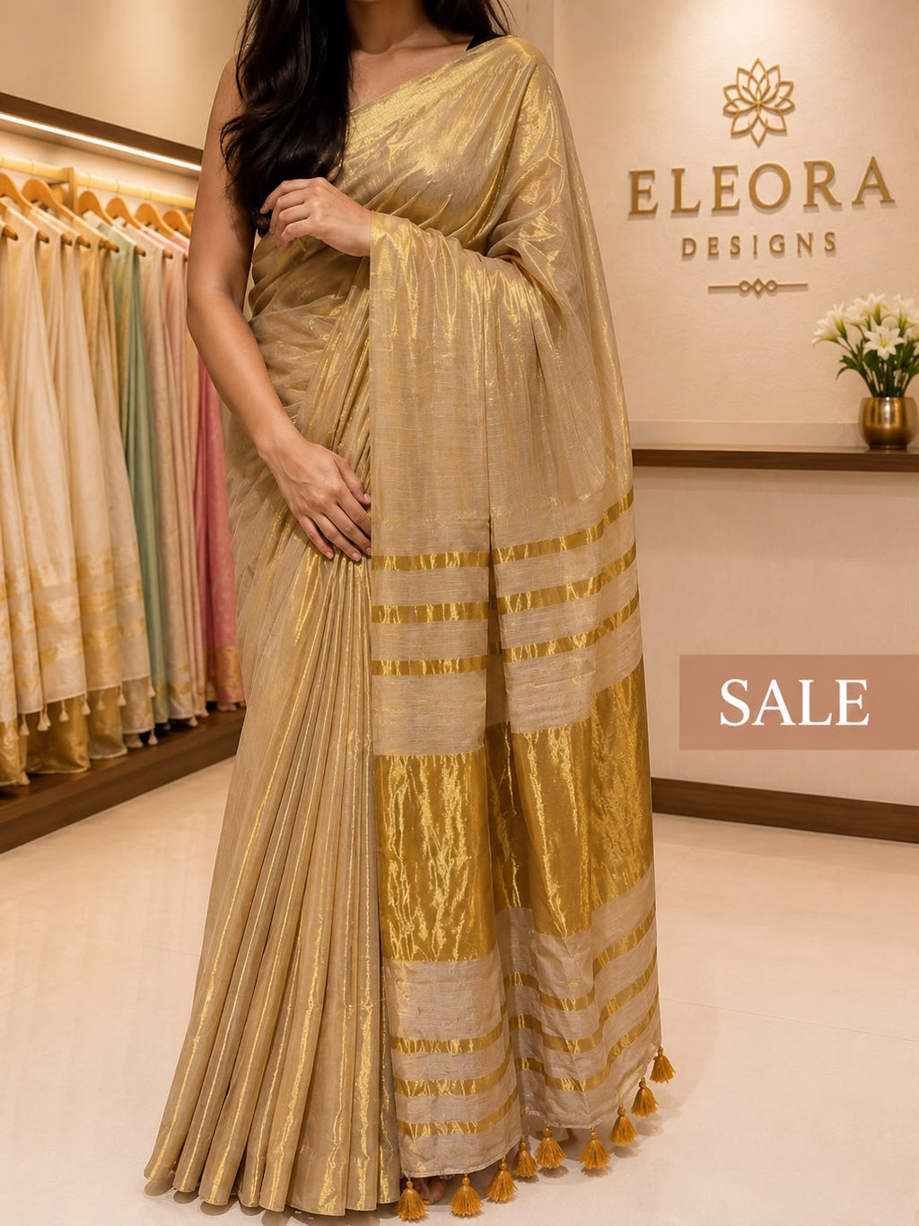 Golden Tissue Saree