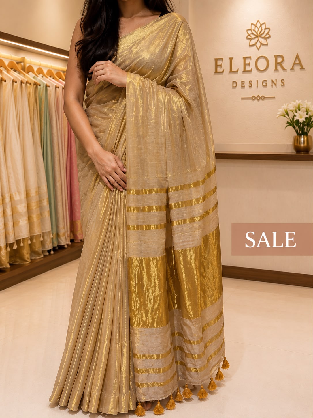 Golden Tissue Saree