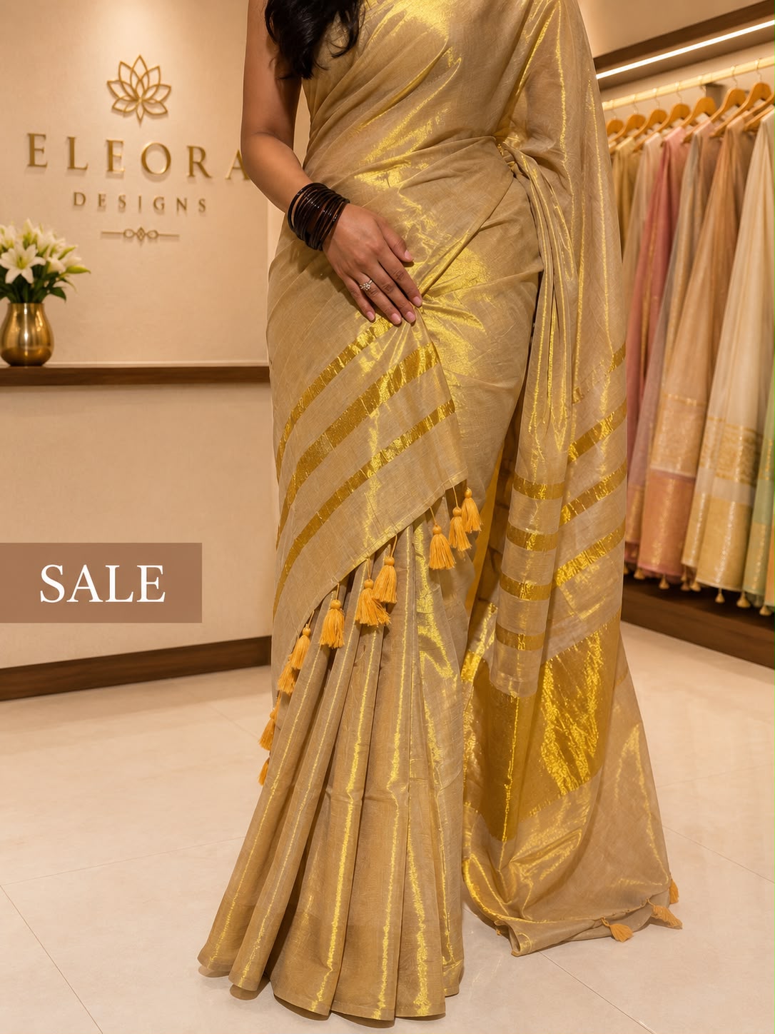 Golden Tissue Saree