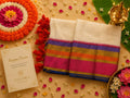 120 Count Pure Mul Cotton Saree with Orange Tassels