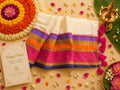 120 Count Pure Mul Cotton Saree with Pink Tassels