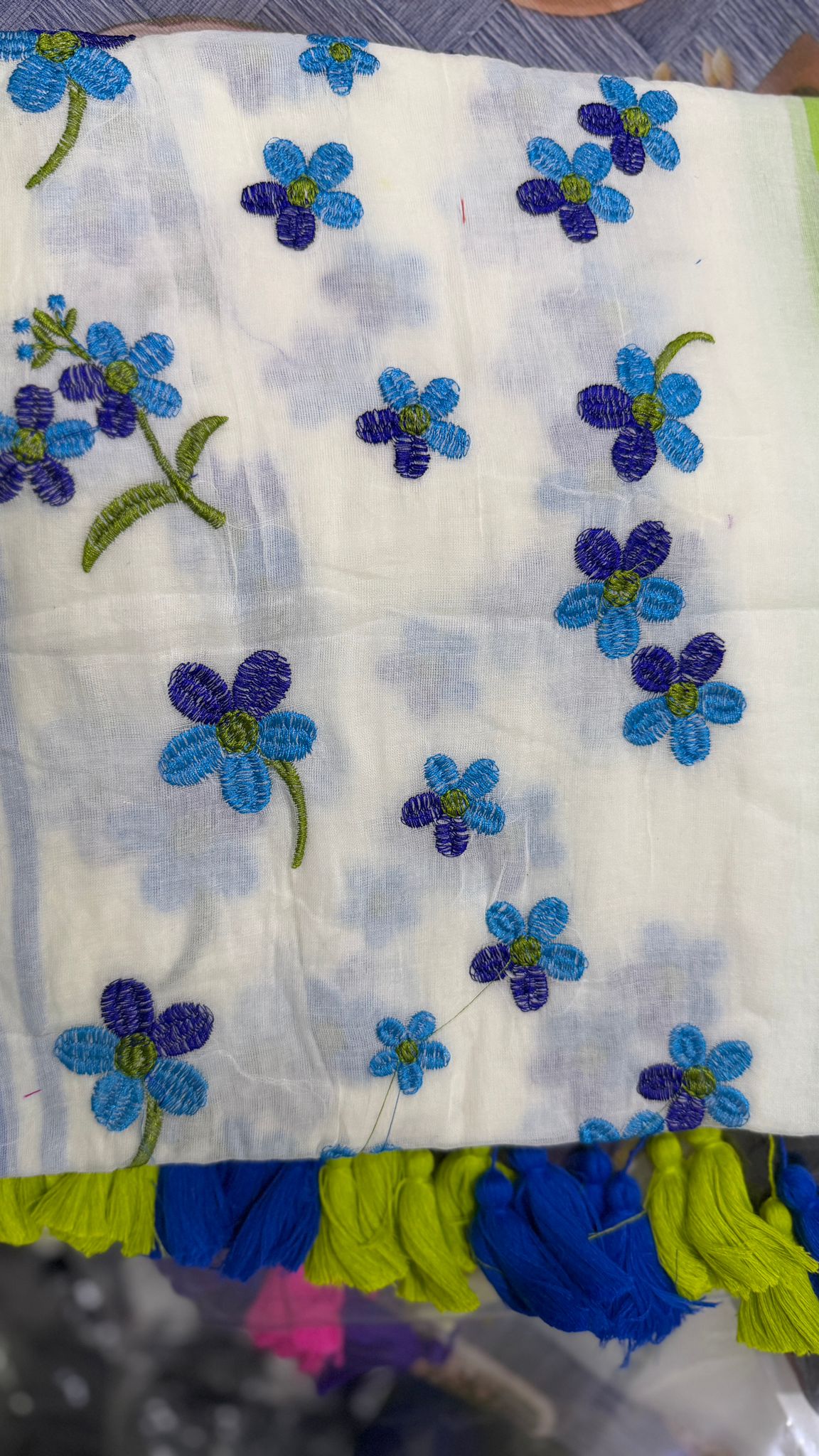 Mul Cotton Saree with Embroidery