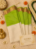 120 Mul Cotton Saree Green tassels