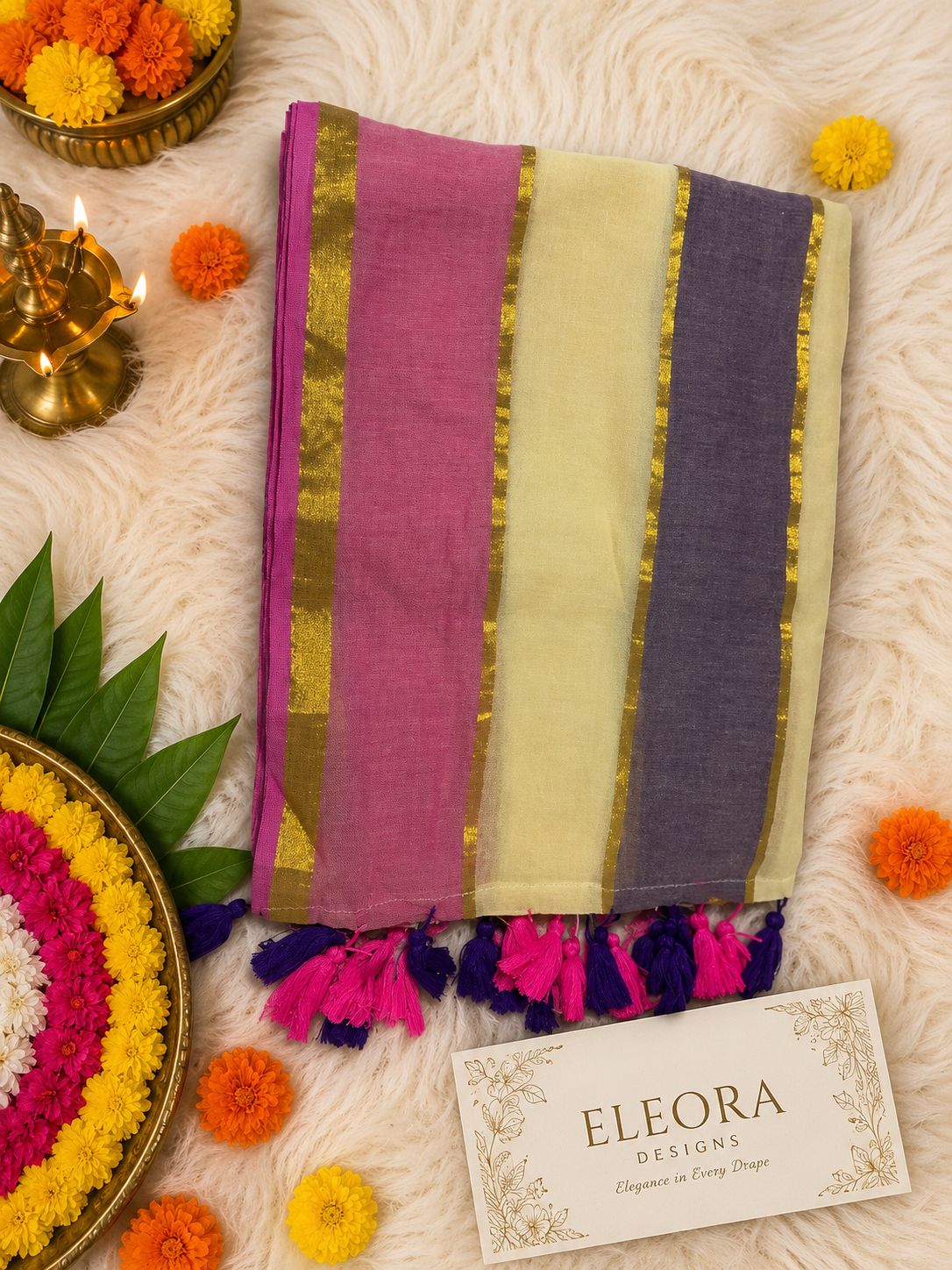 Rainbow 120 Mul Cotton Saree
