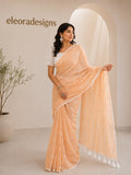 Premium 120 mul cotton embroidery saree with blouse piece Sandal color